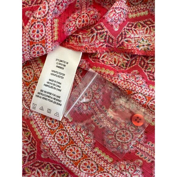 Kut from the Kloth Jasmine Button Up Pink Chiffon Top Blouse size Small Boho - Picture 5 of 5